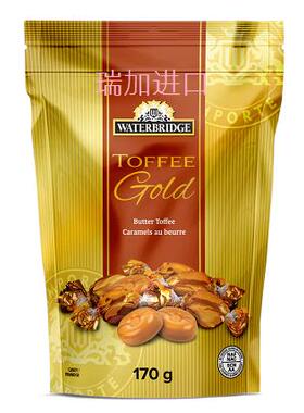 加拿大Waterbridge水桥黄金奶油焦糖夹心软太妃糖170克x3包可搭配