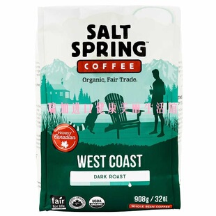 包邮加拿大Salt Spring盐泉有-机黑巧克力干果深度烘焙咖啡豆907g