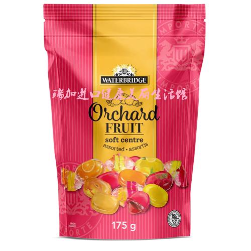 加拿大Waterbridge水桥果园覆盆子桃柠檬橙水果夹心糖175克*3包