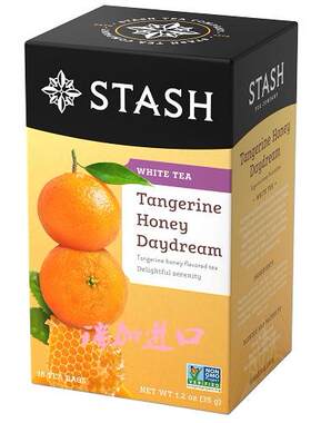 包邮加拿大Stash  Tangerine路易波士玫瑰果柑橘蜂蜜白茶18包*2盒