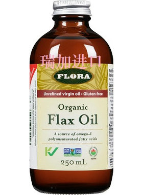 直邮加拿大Flora Flax Oil有-机冷压榨非转基因亚麻籽油250ML多种