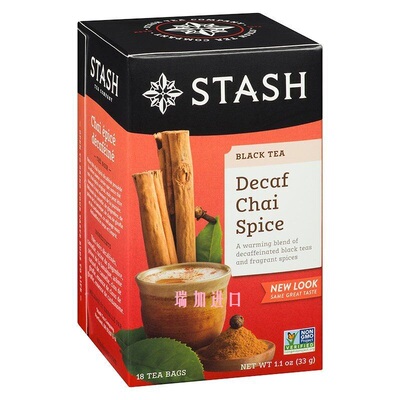 包邮加拿大Stash CHAI SPICE无咖啡因印度奶茶风味红茶33克*2药草