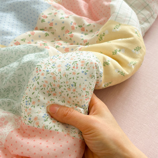 A类纯棉田园风双层纱花事床单件单双人全棉被罩床笠可配三四件套