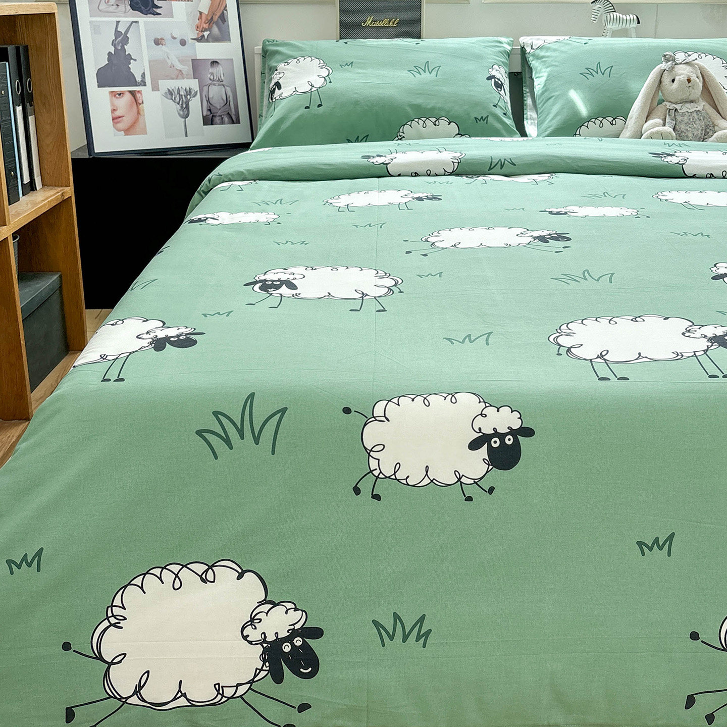 YU-绵羊托斯床上四件套纯棉全棉被套被罩1.8米床品学生宿舍三件套,床上用品,床品套件/四件套/多件套,淘宝优惠券,粉丝福利购,淘宝优惠卷