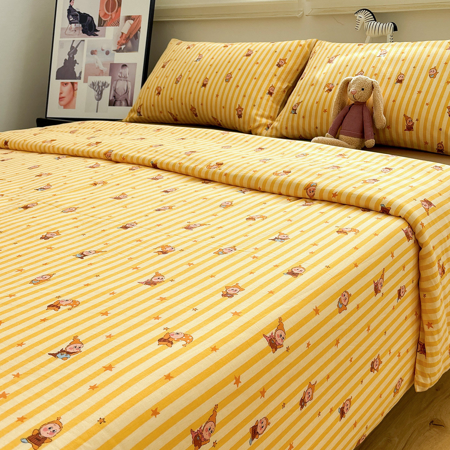 全棉双层纱星星仔卡通四件套单件1.5m1.8米学生宿舍三件套床笠款,床上用品,床品套件/四件套/多件套,淘宝优惠券,粉丝福利购,淘宝优惠卷