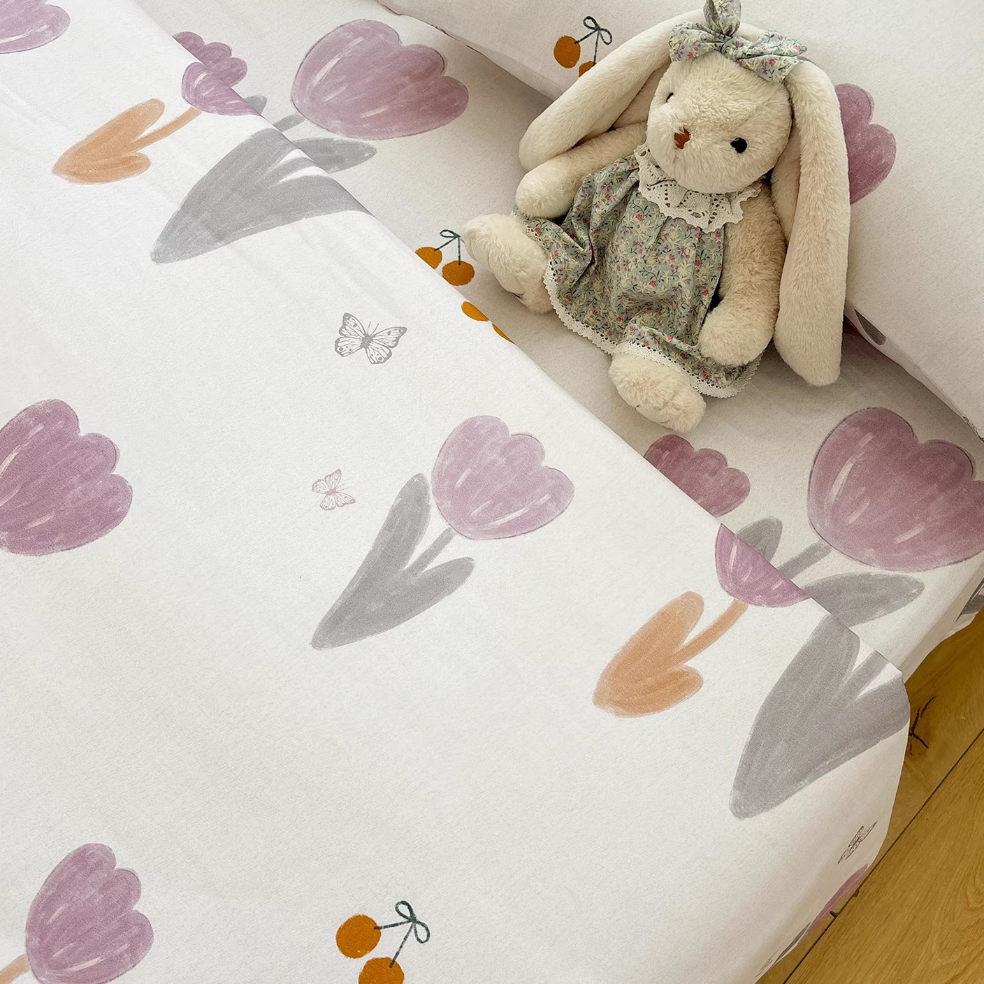 紫郁全棉加厚磨毛床单