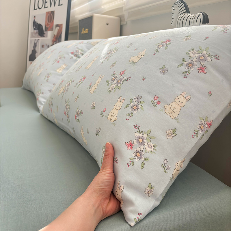 唐朝一只鱼双层纱心月兔碎花枕套