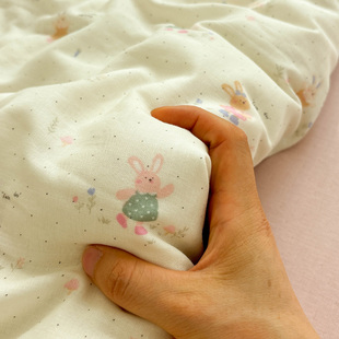 A类纯棉双层纱芭蕾兔床单单件100全棉儿童被单亲肤柔软四季 三件套