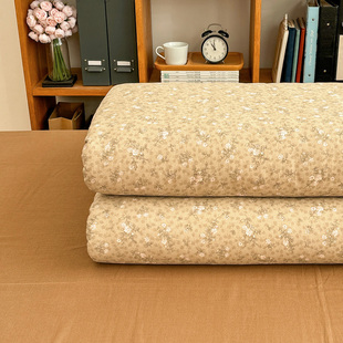 全棉双层纱茶韵被套单件150x200x230cm学生宿舍单双人纯棉被罩新