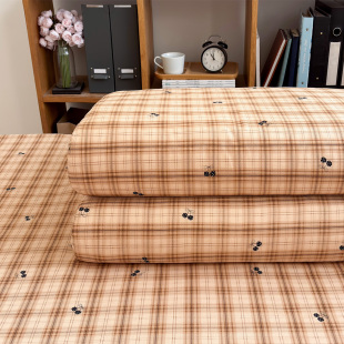 栗子樱桃全棉加厚被套单件150X200X230单双人卡通宿舍纯棉被罩