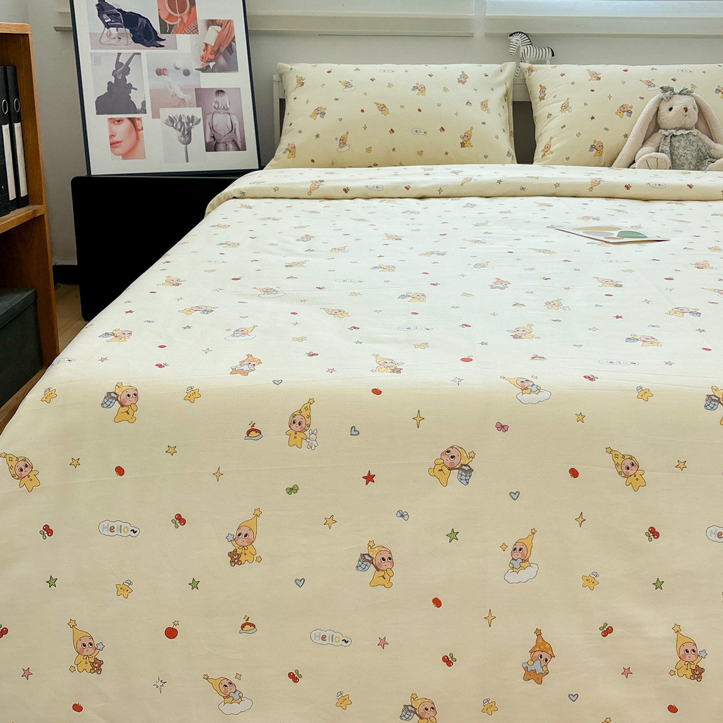 捕梦星人纯棉卡通床上用品四件套1.8m1.5米全棉学生宿舍床三件套