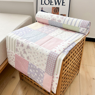 碎花格子纯棉夏凉被全棉空调被学生宿舍夏被夏季 薄被子被芯可机洗