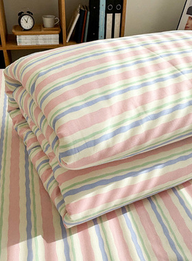 梦幻条纹被套单件纯棉150x200x230全棉四季宿舍被罩双人180x220cm