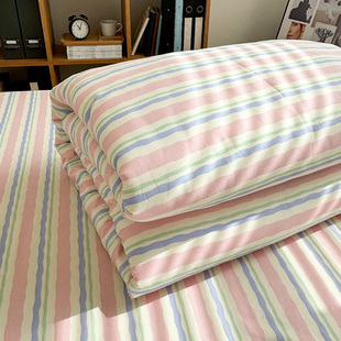梦幻条纹被套单件纯棉150x200x230全棉四季 宿舍被罩双人180x220cm