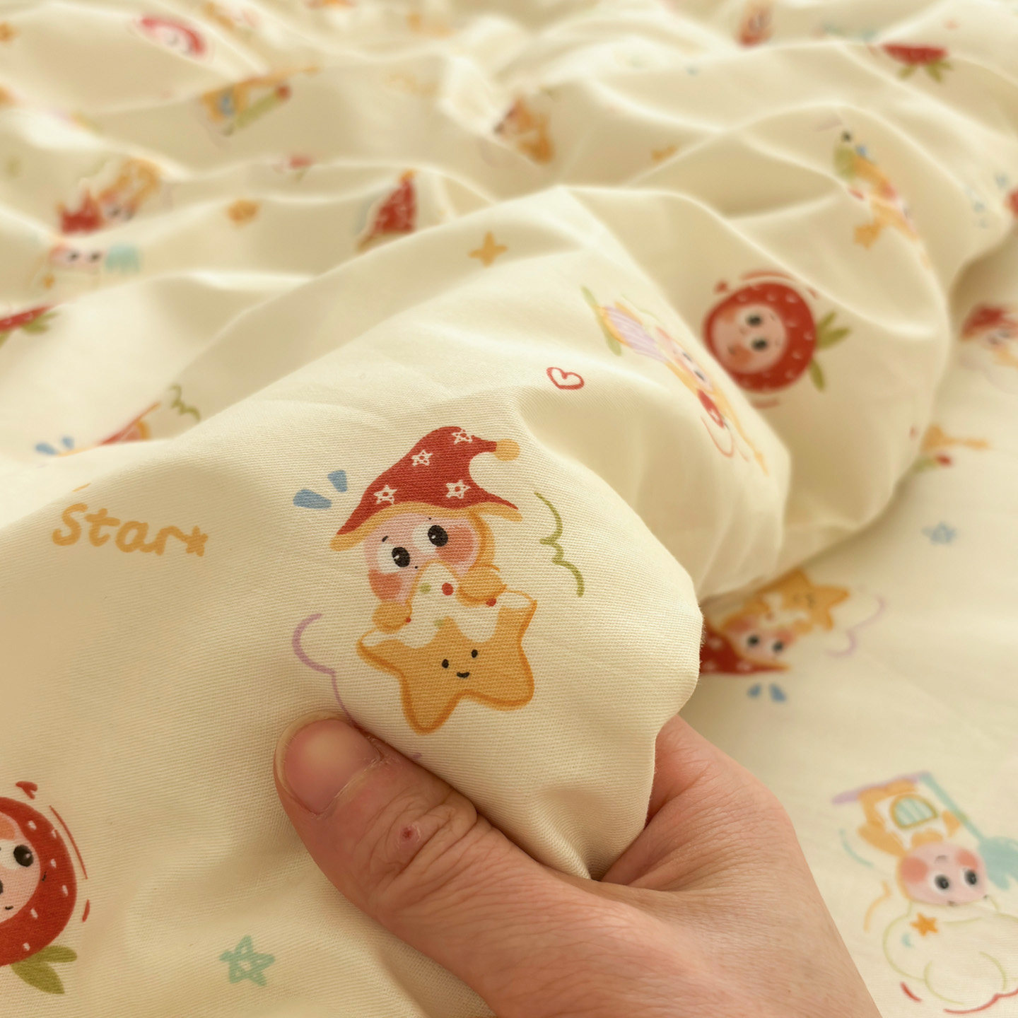 苹果星星仔纯棉床单单件学生宿舍可爱卡通全棉被套可配三四件套新