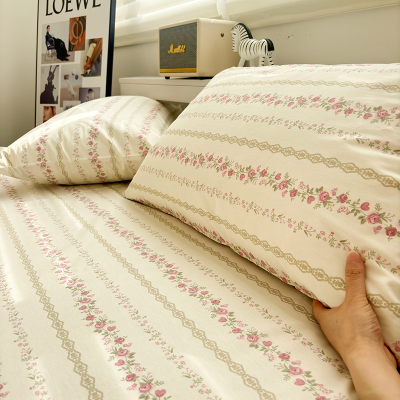 唐朝一只鱼全棉花束单人枕套