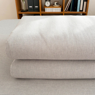 水洗棉灰密条被套单件宿舍单人学生被罩150x200x230褥套全棉纯棉1