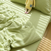 水洗棉绿色心情纯棉床单单件纯色100全棉被单学生宿舍可配三4件套
