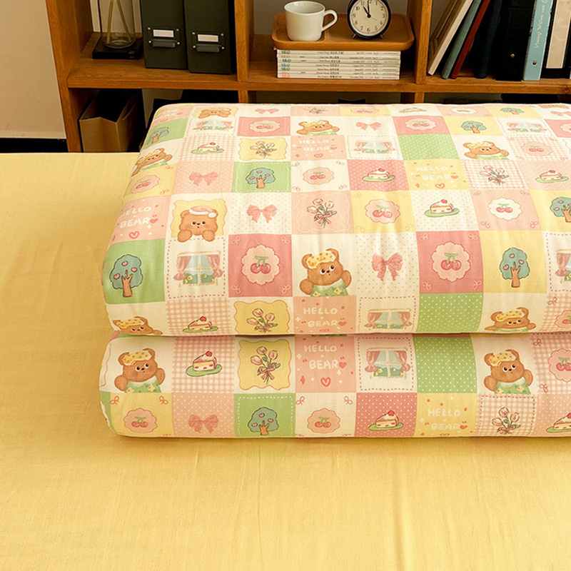 唐朝一只鱼可丽熊全棉双层纱被套