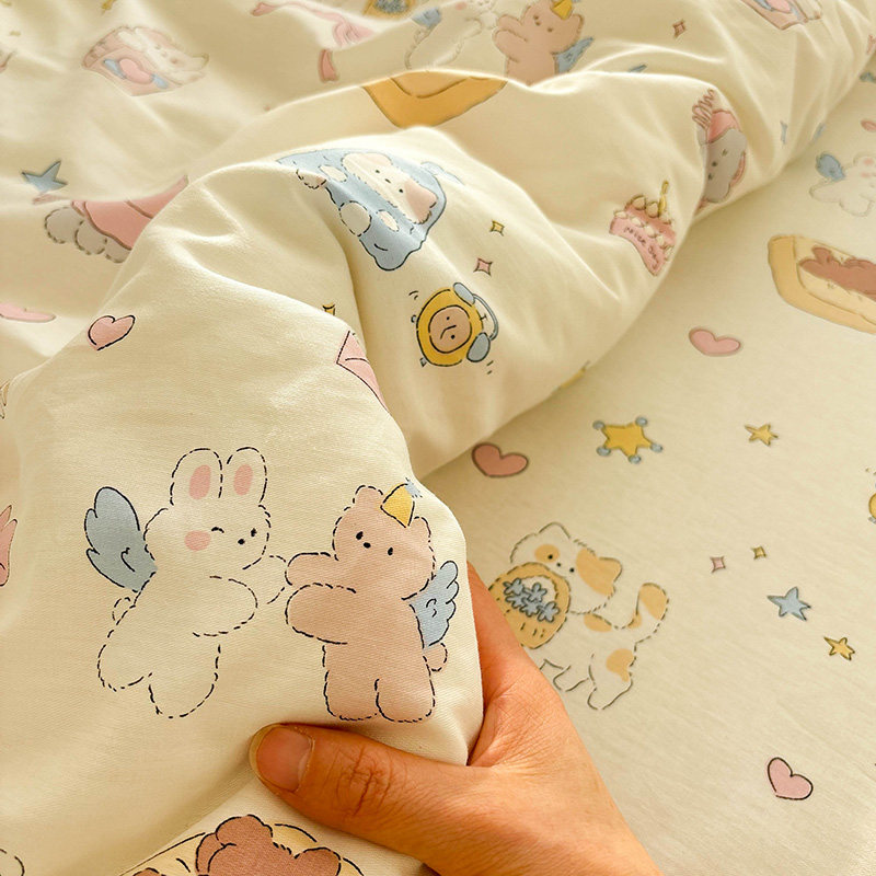 纸杯小猫纯棉床单单件100全棉被单人学生宿舍枕套床笠可配三4件套,床上用品,床单,淘宝优惠券,粉丝福利购,淘宝优惠卷