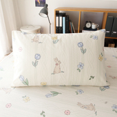 兔先生纯棉枕套单个48 74cm全棉枕头套一对装 学生宿舍家用可定做