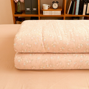 可可茶全棉被套单件双层纱棉布150×200×230纯棉被罩碎花亲肤