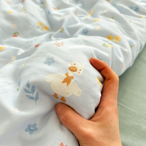 唐朝一只鱼双层纱小白鹅亲肤