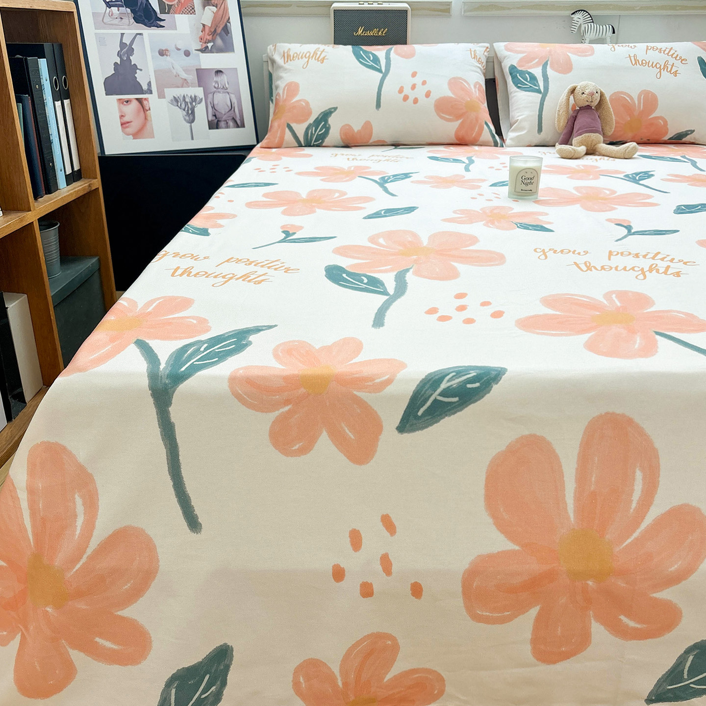 唐朝一只鱼老粗布向阳花床单