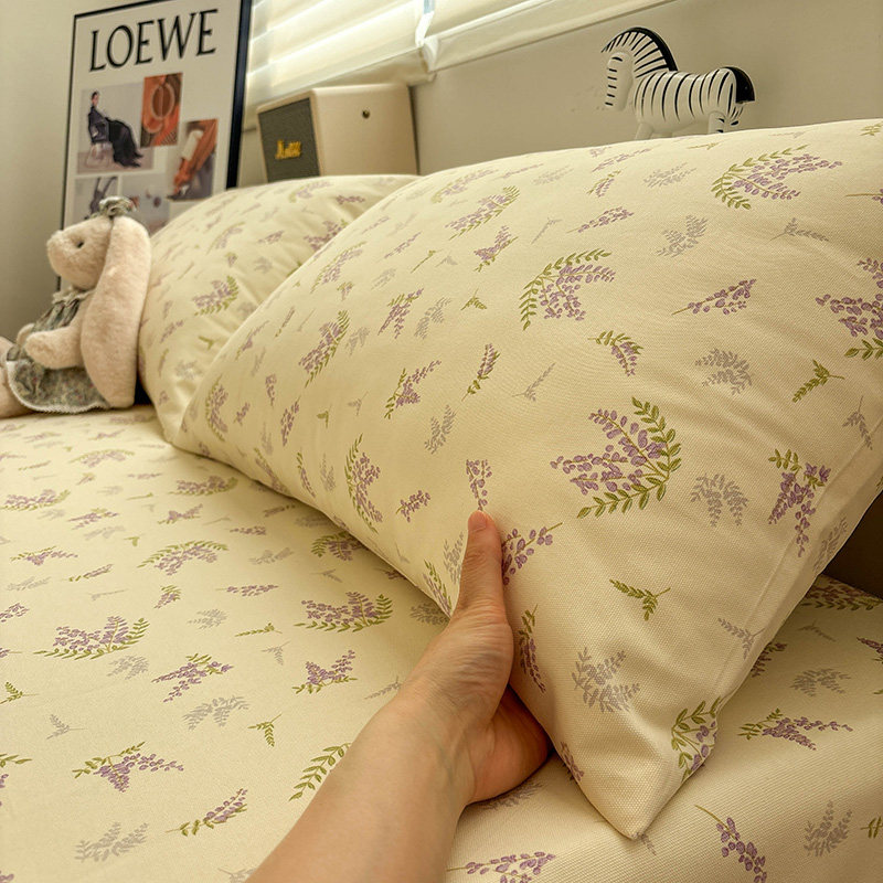 唐朝一只鱼老粗布薰衣草之恋枕套