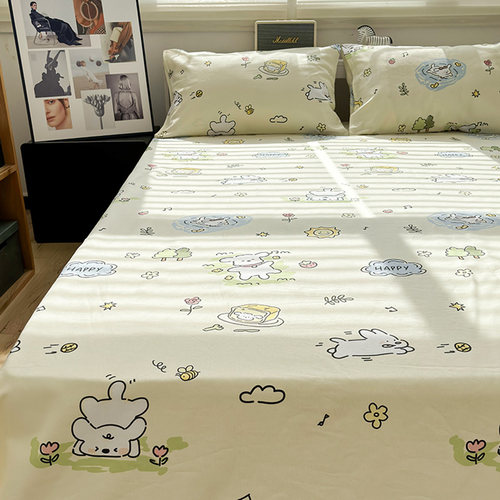 唐朝一只鱼老粗布兔兔仙子床单