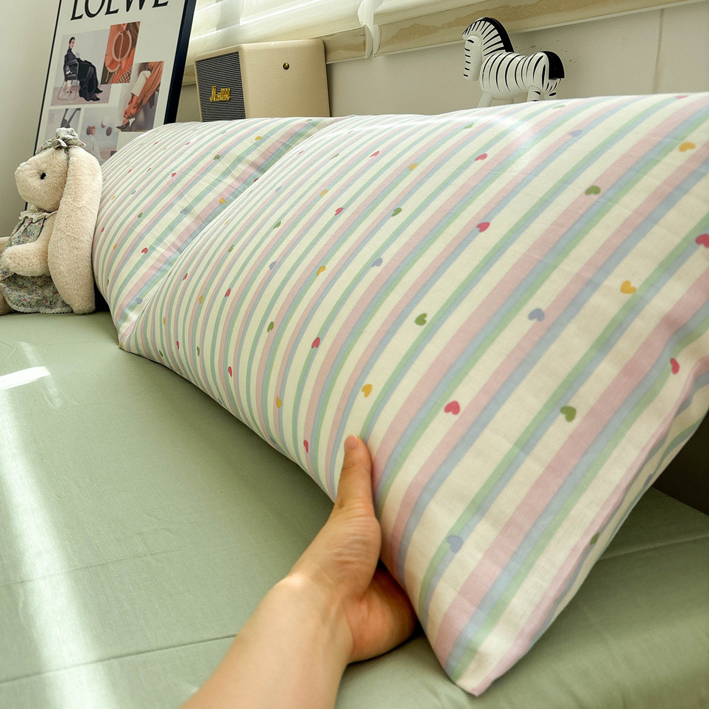 双层纱软心莓莓纯棉枕套一对单个全棉亲肤枕头套48x74cm宿舍单人