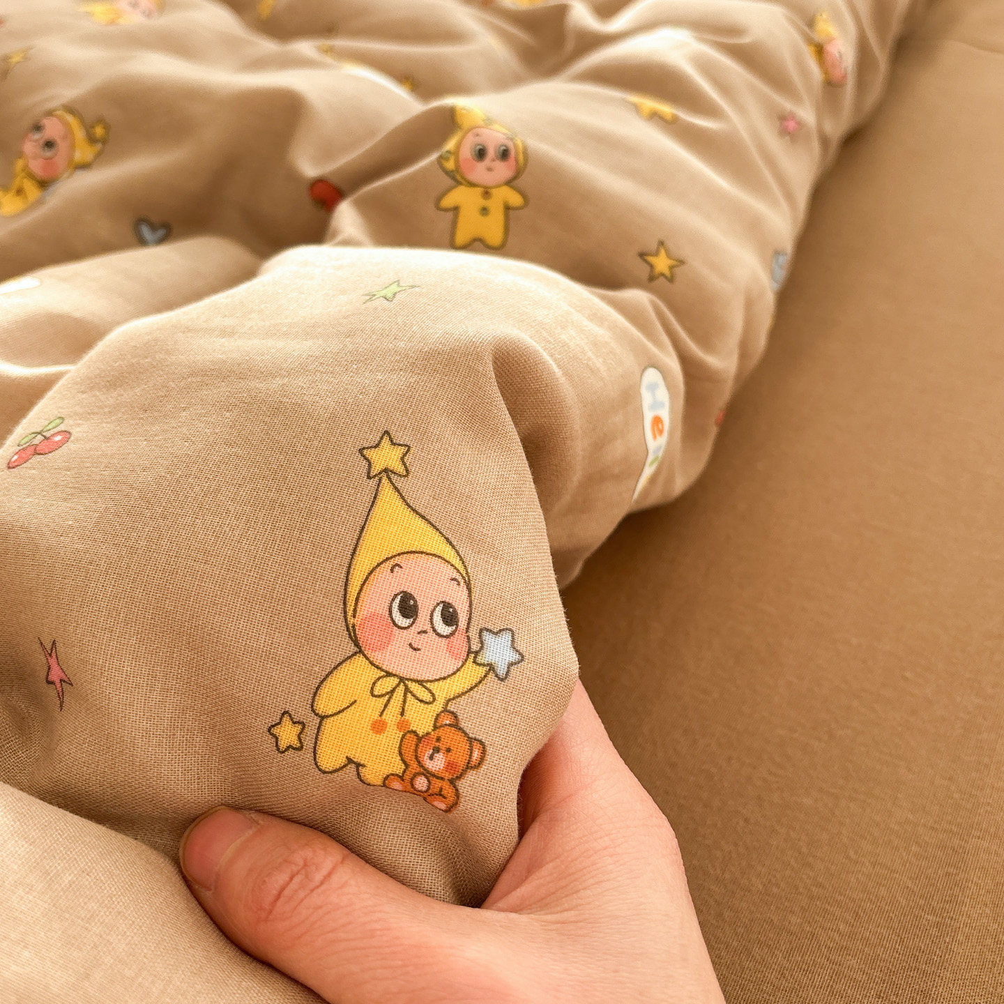 晚安小星星咖A类双层纱床单单件卡通全棉纯棉被套可配三四件套