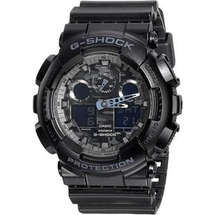 代购卡西欧男士腕表计时夜光日期测速树脂防水黑带双显运动户外