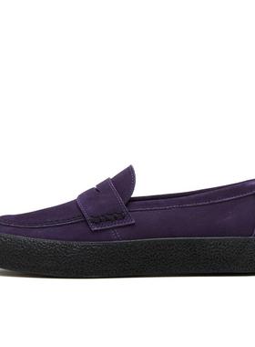 代购Converse匡威男士滑板鞋耐磨防滑轻便舒适紫色绒面皮革厚底