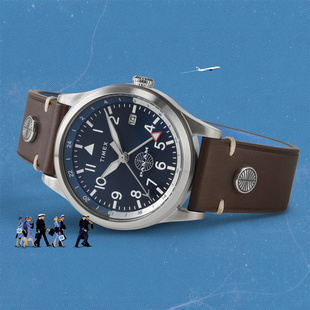 代购天美时手表Timex Waterbury GMT泛美航空联名腕表复古风男表