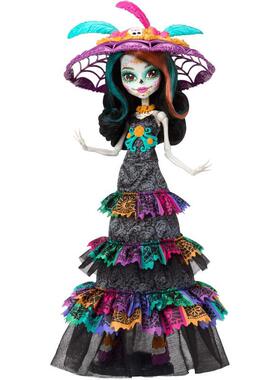 代购Monster High娃娃展示摆件塑料彩绘桌面节日收藏正版骷髅