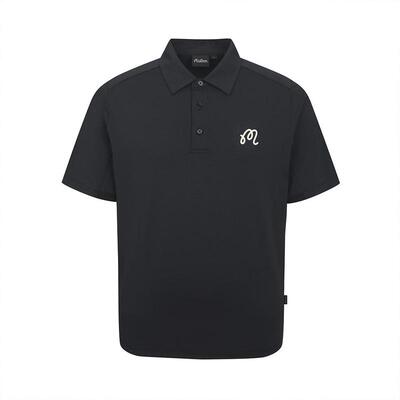 代购MALBON GOLF男士POLO衫透气速干舒适贴身抗皱黑色