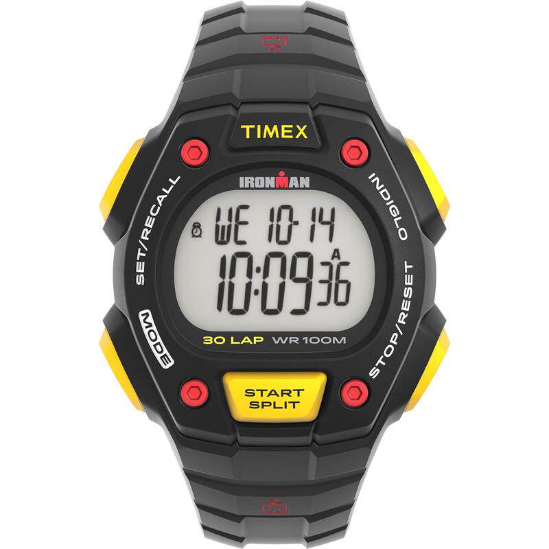 代购Timex天美时男士腕表计时夜光30圈测速树脂防水数字黑色
