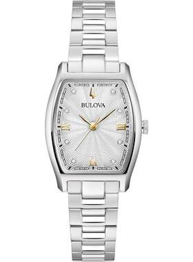 海外代购BULOVA/宝路华女士欧美腕表三针显示精准计时不锈钢表带