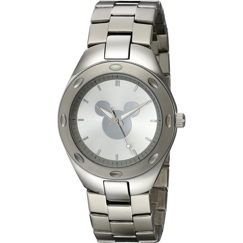 代购Disney迪士尼男士腕表计时夜光精准防过敏钢带银色金属防水