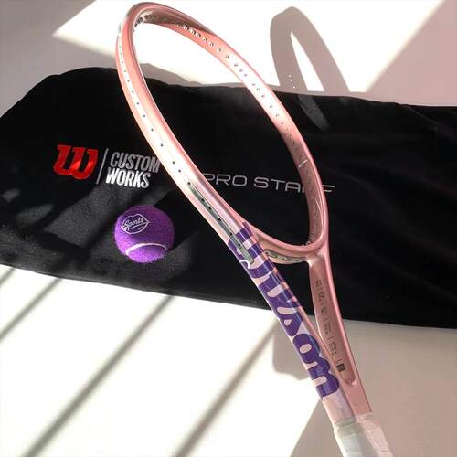 代购26新款WILSON Pro Staff 97L V14威尔胜芋泥樱花粉定制网球拍