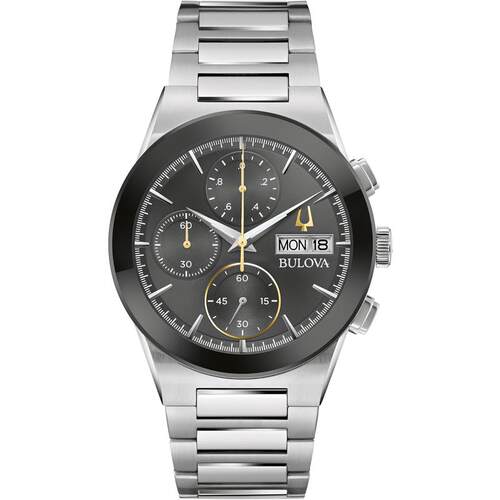 海外代购BULOVA/宝路华男士欧美腕表计时码表双日历不锈钢表带