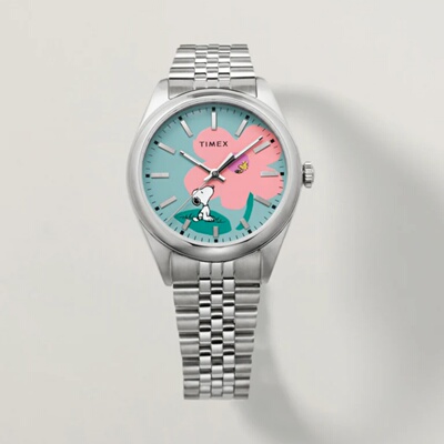 代购天美时手表Timex史努比Peanuts联名款Legacy花卉表盘腕表女表