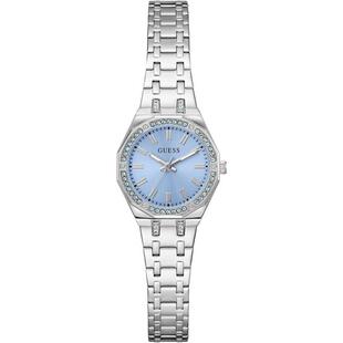 代购 GUESS女士腕表夜光日期防水计时金属钢带镶钻银色商务休闲