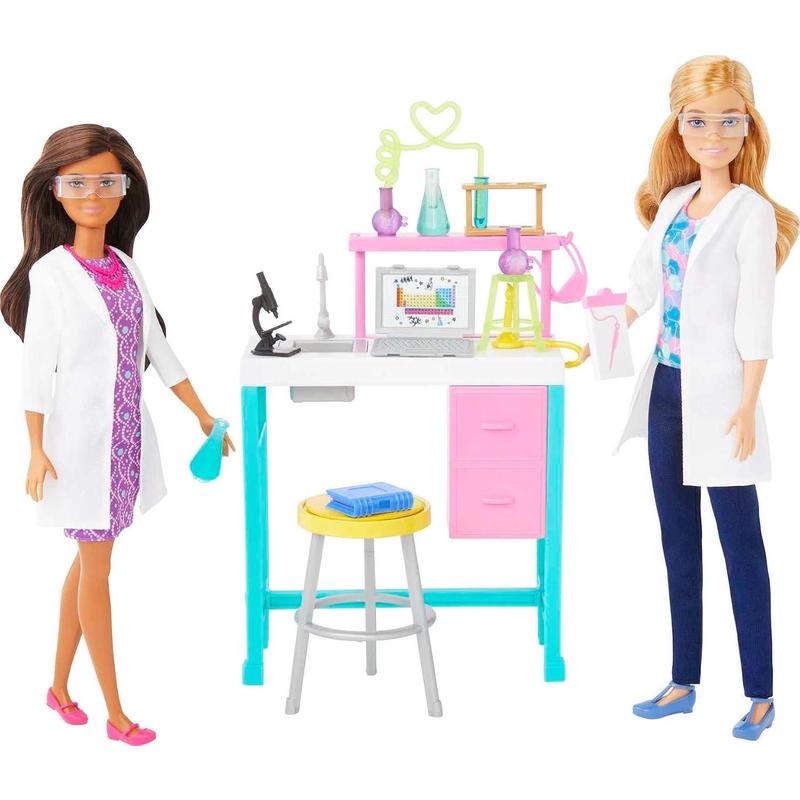 海外代购BARBIE/芭比配件职业扮演科学实验多件套装含实验台