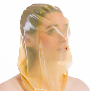 乳胶面具透明带有呼吸孔适合角色扮演派对俱乐部穿着恋物癖