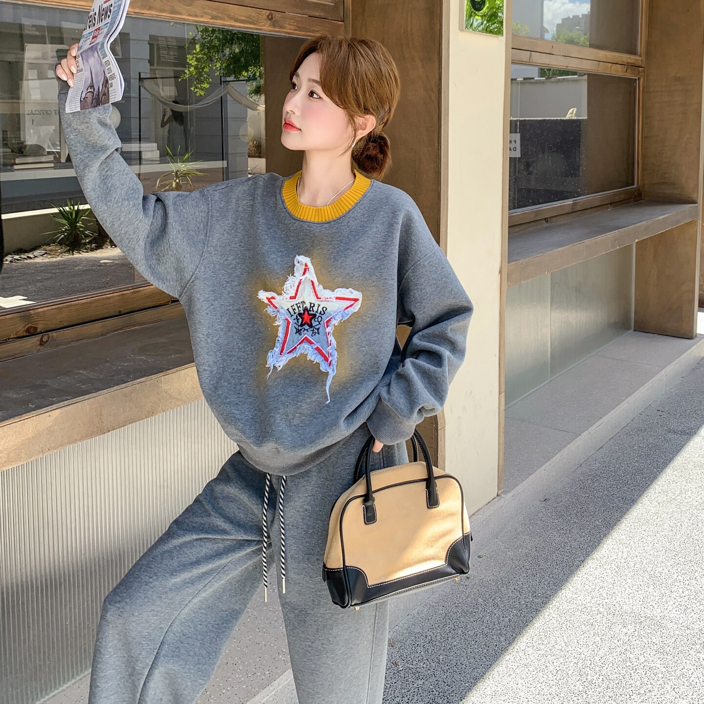 199-26339-P155-控228【好款现货】二件套休闲家居服毛织套装,女装套装/套裙,浙宝199