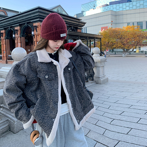 色牛仔派克服皮毛一体【已出货】199-17568-P205-控298图片