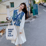 森系田园风马甲连衣裙女初秋穿搭2025新款初恋系衬衫裙，女装连衣裙，浙宝199
