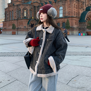 色牛仔派克服皮毛一体【已出货】199-17568-P205-控298图片
